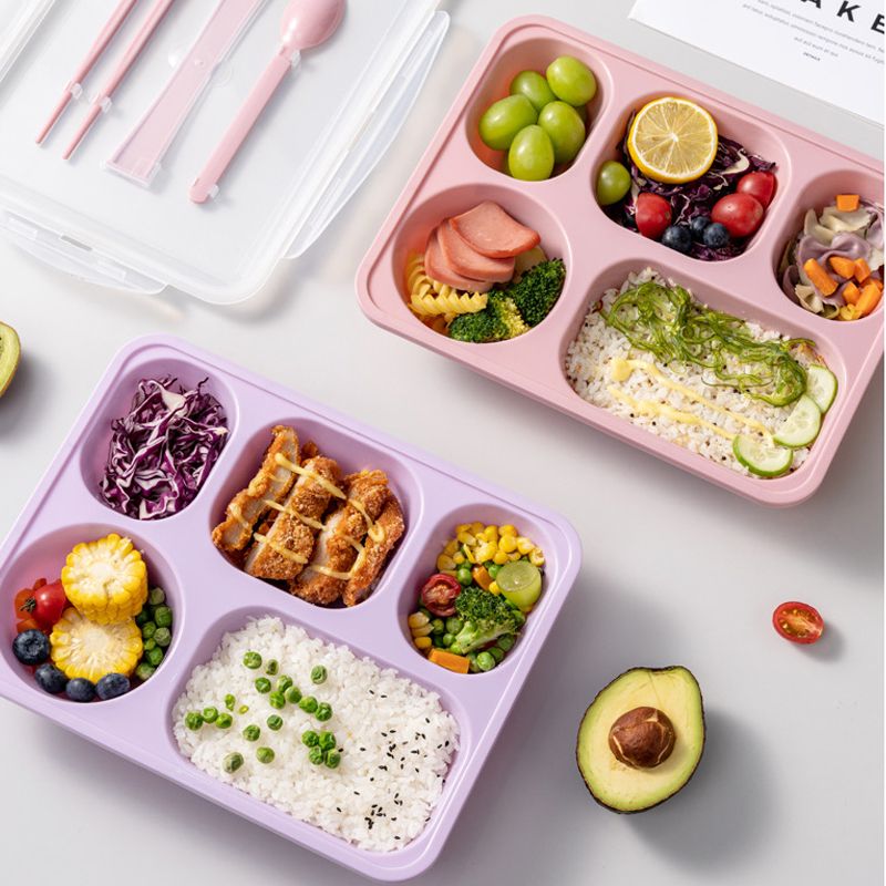 Microwave oven box, student insulated lunch box, office worker lunch box, large-capacity cafeteria lunch box, compartments plate, Japanese style Specification drawing