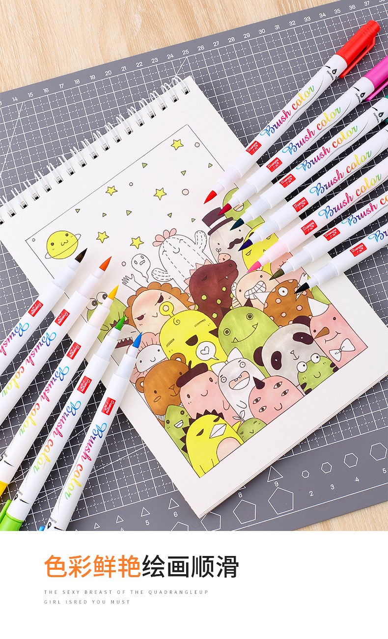 Wholesale of 202-12 color soft-tipped elegant pen sets for students, office, painting, doodling, ink-adding and comic pens pic 6