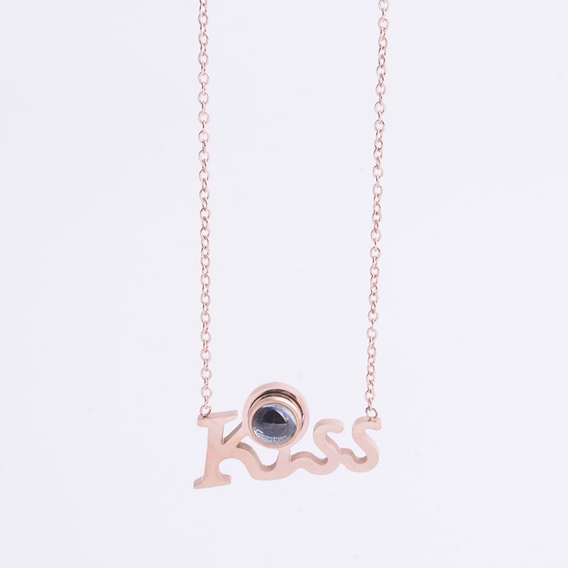 Kiss necklace 100 languages I love you collarbone chain fadeless female accessories