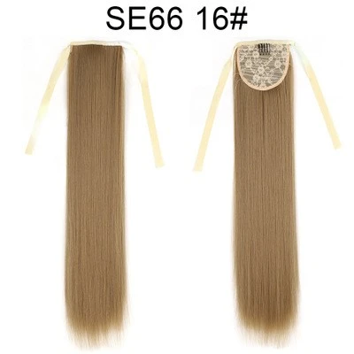 New hair tie style straight hair wig, seamless ponytail extension, ponytail braid available in multiple colors detail image 2