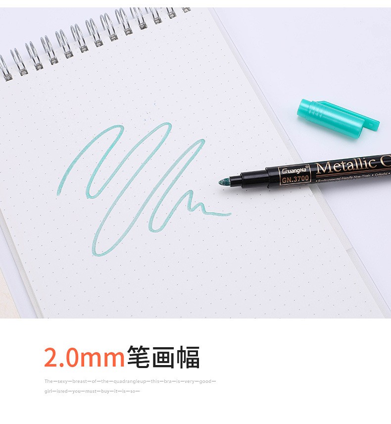 Cross-border exclusive 3700-12 color hard-tipped metallic calligraphy pen, painting craft graffiti pen pic 11