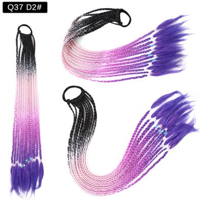 The new African fashion braided ponytail wig comes in four colors. The small braids are available in four colors Specification image