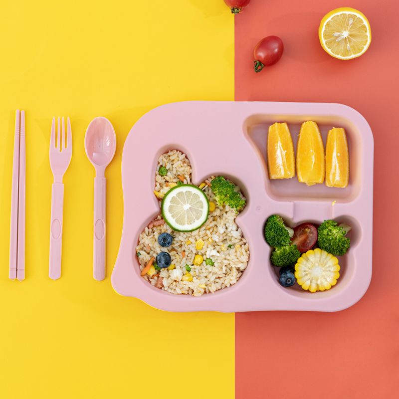 Breakfast tray for primary school students, kindergarten meal plates, children's meal plates, cute fast food dishes for babies, compartments plates full figure
