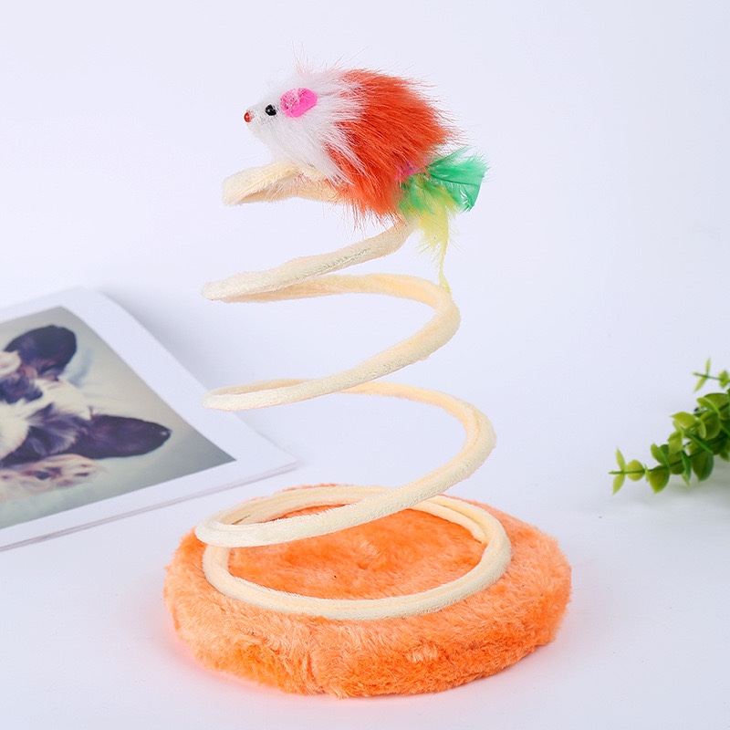 dobo pet supplies: teasing cat spiral spring mouse toy