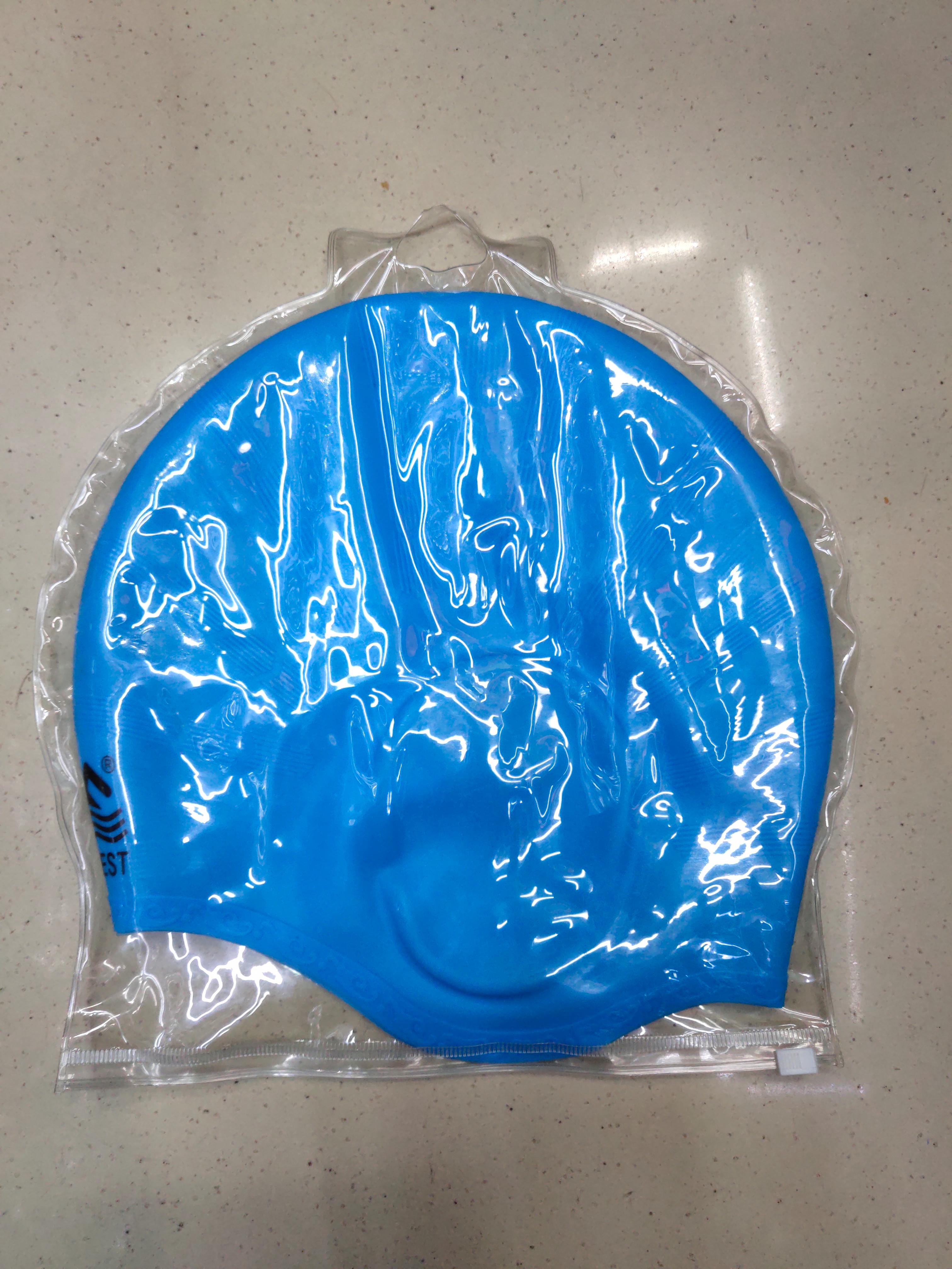 厂家直销 搏路正品 硅胶护耳游泳帽 成人泳帽 SC06 护耳帽 浅蓝详情图9