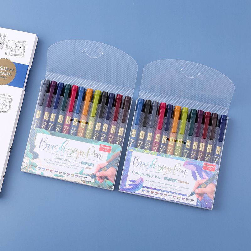 Guangna 203-12 Calligraphy soft-tipped Elegant Pen Set, Color Painting, Graffiti, Watercolor and Comic Pen Factory Direct sales