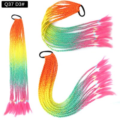 The new African fashion braided ponytail wig comes in four colors. The small braids are available in four colors detail image 6