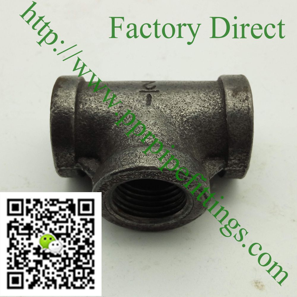 Supply malleable steel pipe fittings three-way plumbing pipe fittings internal and external wire elbow for foreign trade export full figure
