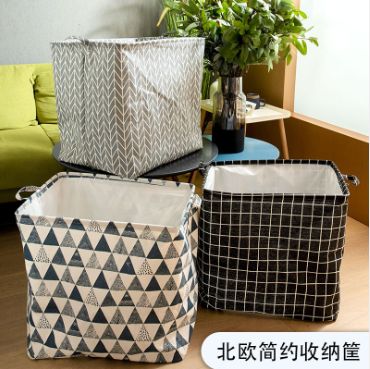 Storage: Linen bundle, cotton quilt, square box, groceries, laundry basket, big MAC storage bag