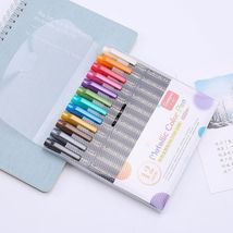 跨境专供广纳3700BR-12色彩色软头金属色书法笔绘画工艺涂鸦笔