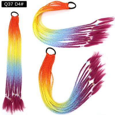 The new African fashion braided ponytail wig comes in four colors. The small braids are available in four colors detail image 3