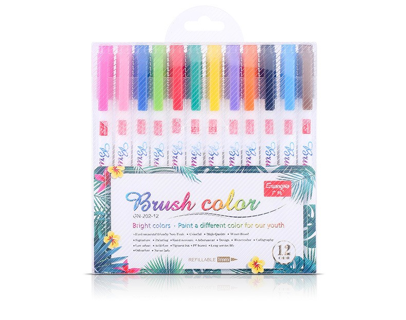 Wholesale of 202-12 color soft-tipped elegant pen sets for students, office, painting, doodling, ink-adding and comic pens pic 4
