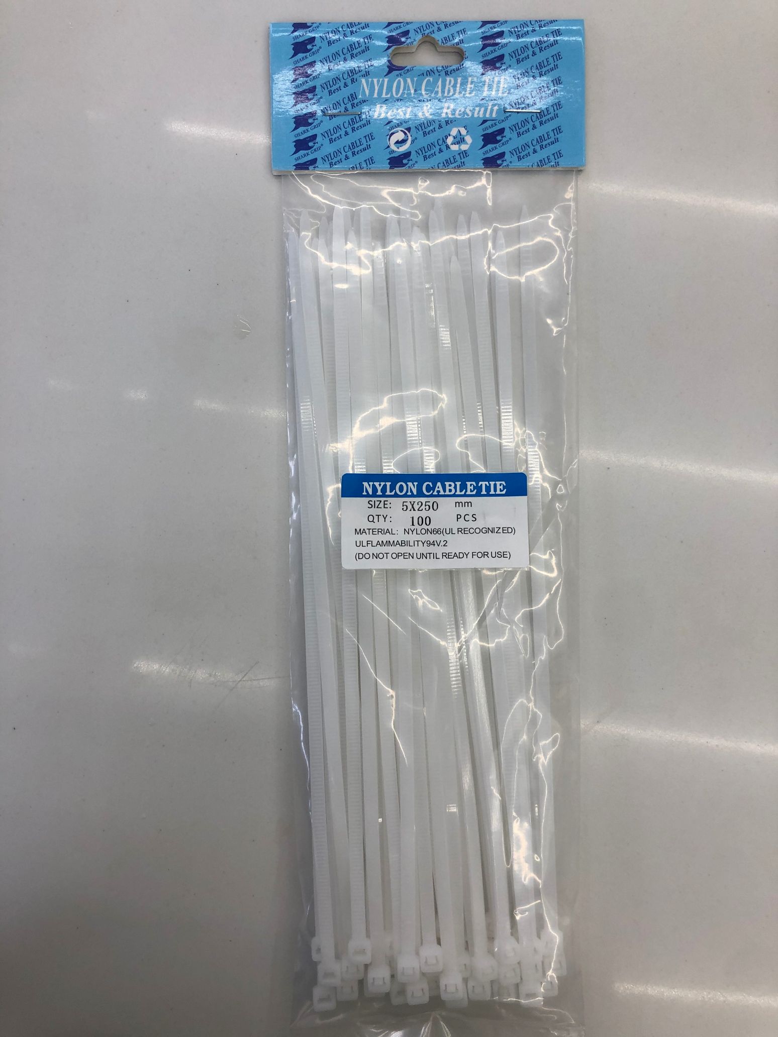 Nylon tie strap 5*250 white thumbnail