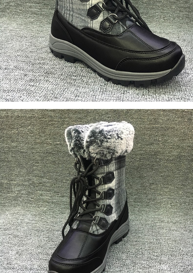 户外雪地靴专用女冬季保暖加绒厚底短靴中筒防水防滑大码滑雪棉鞋详情图5