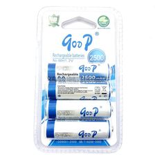 qoop古迪镍氢充电电池2500mAh5号AA1.2V充电电池4粒卡装