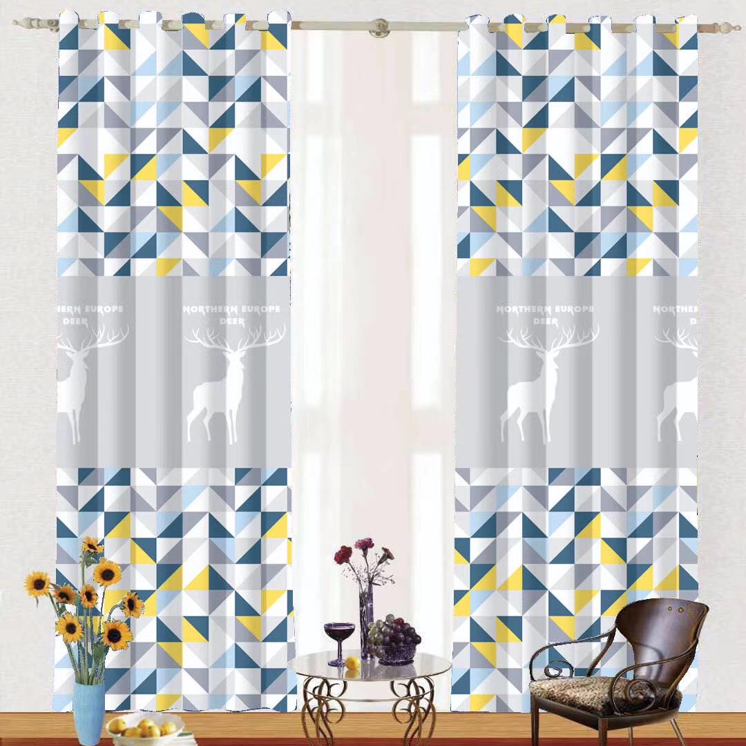 Moose patchwork curtains