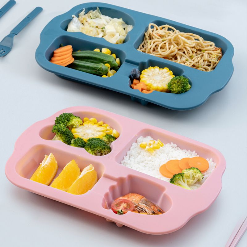 Breakfast tray for primary school students, kindergarten meal plates, children's meal plates, cute fast food dishes for babies, compartments plates Item Picture