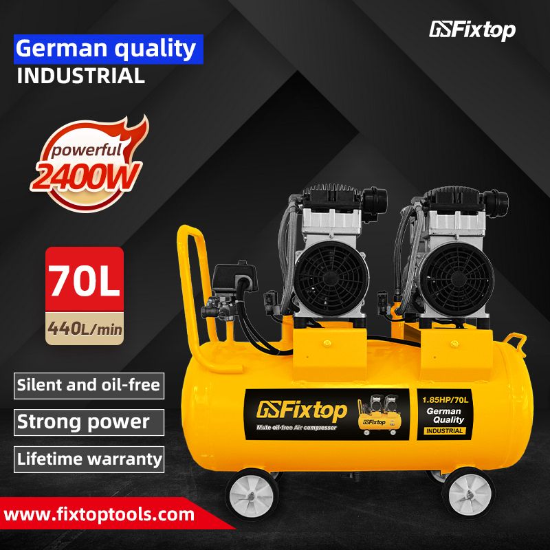 GSFixtop tools Mute oil-free Air compressor 70L