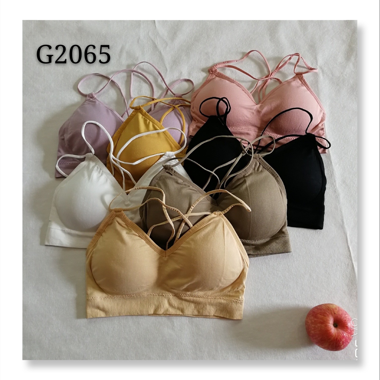 New Seamless Beauty Back Girly Top Top Cross Strap No Underwire Sports Vest With One-Piece Chest Pad Wrap full figure