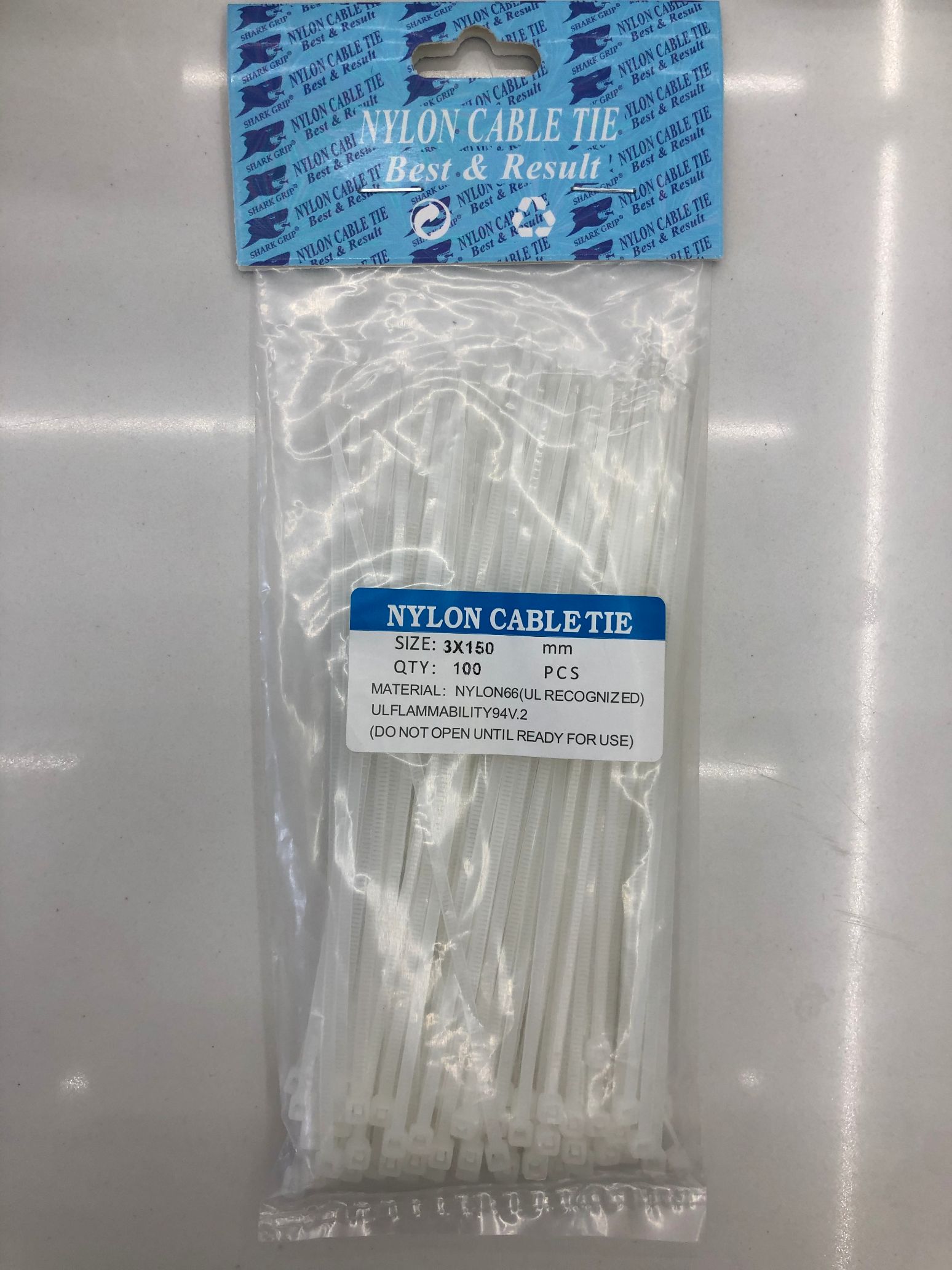 Nylon tie strap 3*150 white thumbnail