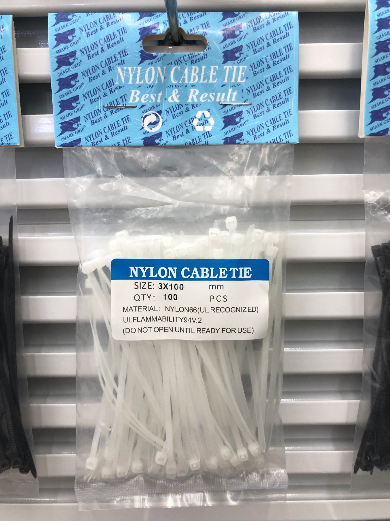 Nylon tie strap 3*100 white thumbnail