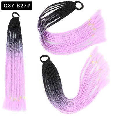 New African fashion ponytail wig with two colors and small braids detail image 4