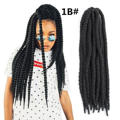 New African braid color braid spring braid wig, 22 inches, 120 grams, 12 pieces details Picture