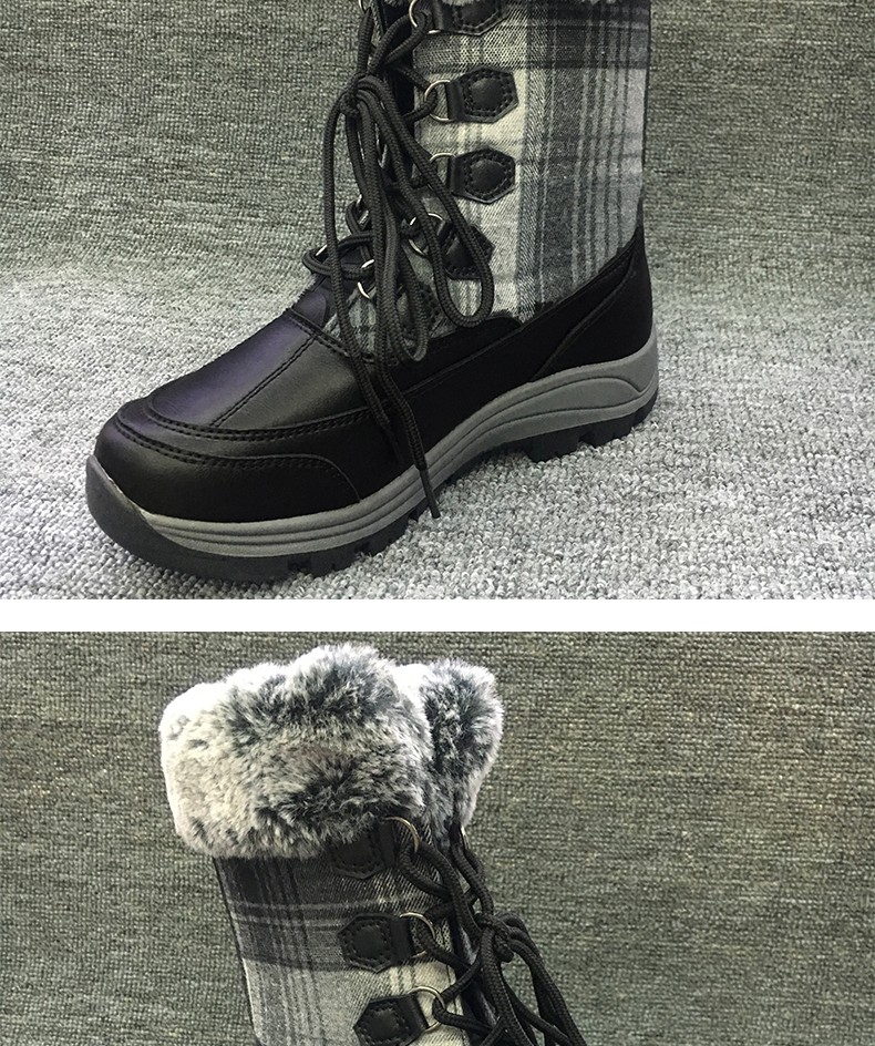 户外雪地靴专用女冬季保暖加绒厚底短靴中筒防水防滑大码滑雪棉鞋详情图4