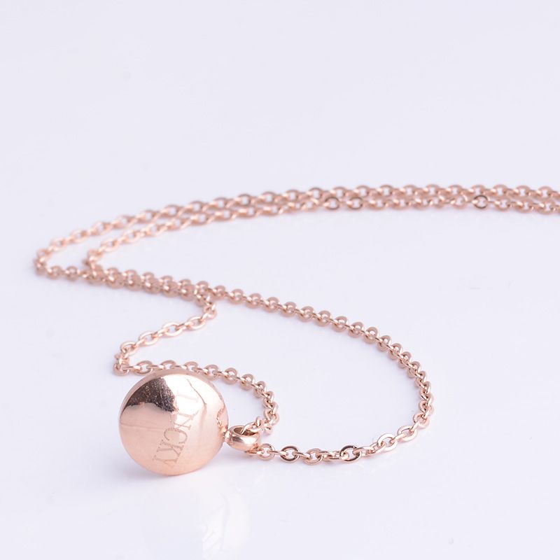 Gold bean necklace titanium steel plated 18k rose gold clavicle chain fadeless jewelry for women