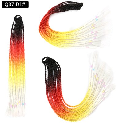 The new African fashion braided ponytail wig comes in four colors. The small braids are available in four colors detail image 2