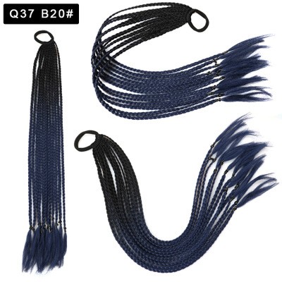 New African fashion ponytail wig with two colors and small braids detail image 2