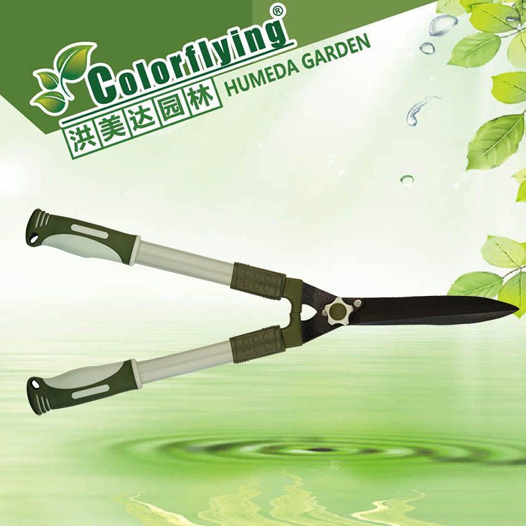 园林工具高碳钢管旋转伸缩抛光柄篱笆剪 修枝剪 剪枝剪白底实物图