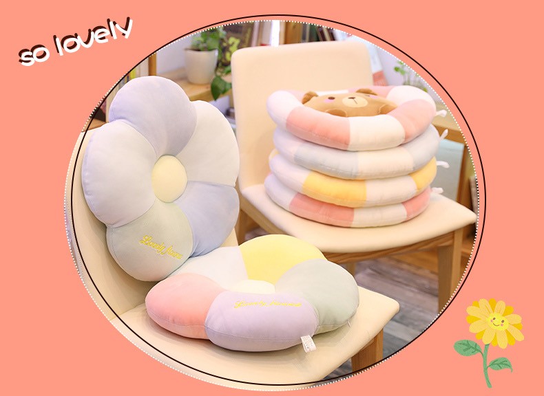 花朵学生坐垫办公室椅垫四季通用飘窗垫详情图7