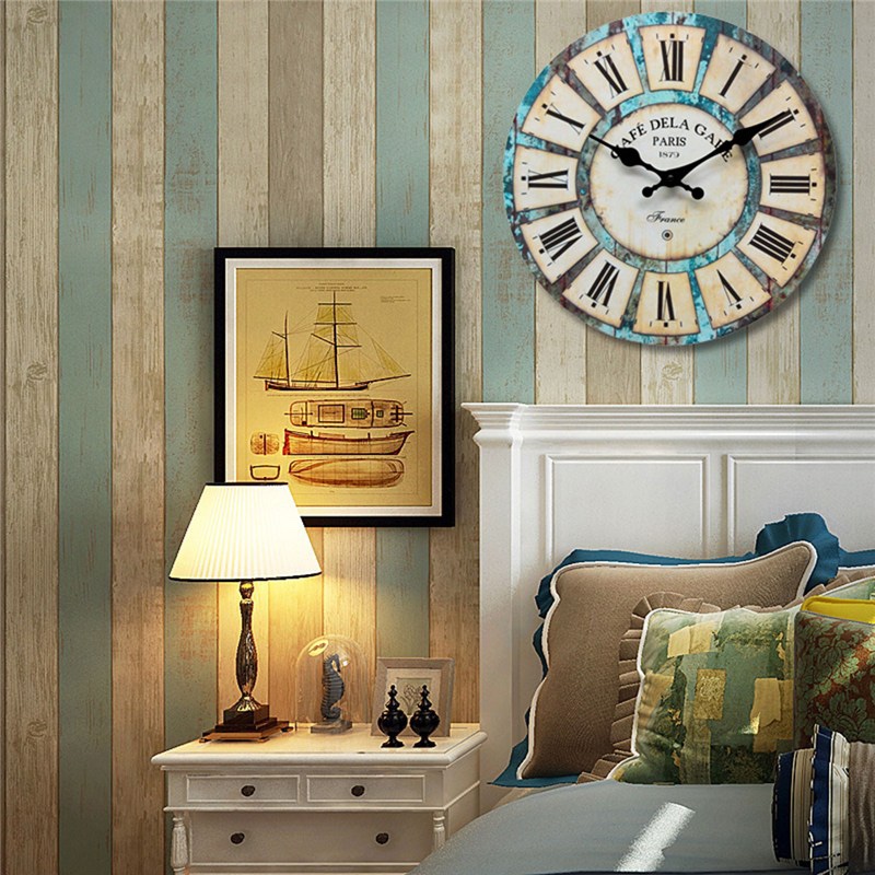 复古欧式田园木质挂钟客厅餐厅书房装饰时钟详情图3
