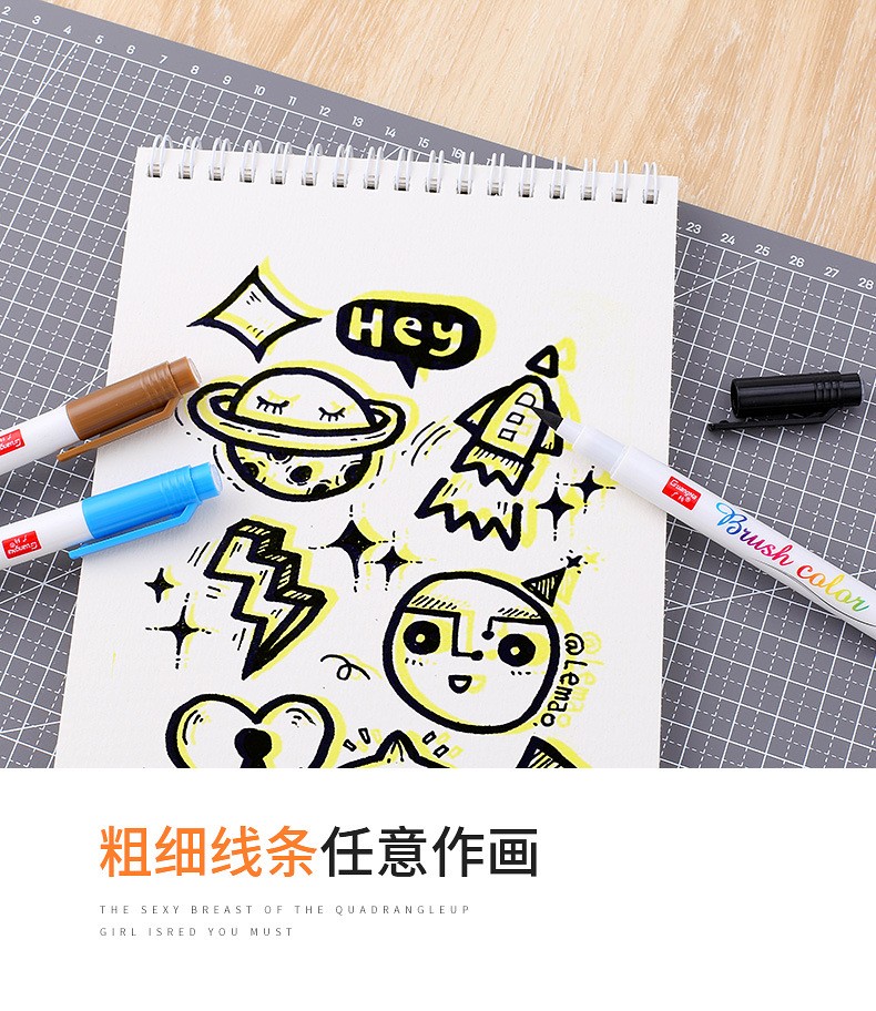 Wholesale of 202-12 color soft-tipped elegant pen sets for students, office, painting, doodling, ink-adding and comic pens pic 7