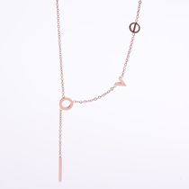 Love necklace titanium steel plated 18k rose gold clavicle chain fadeless female accessories