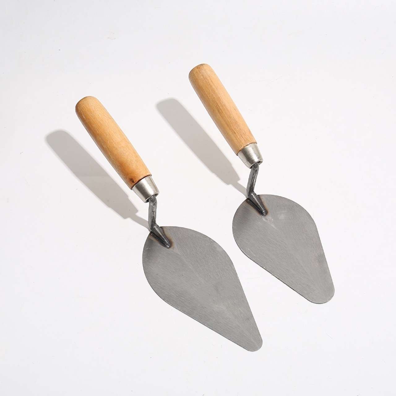 Trowel Peach-Shaped Wooden Handle Bricklaying Knife Trowel Craftsman Construction Hardware Tools Shovel 7 Inches Item Picture