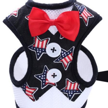 宠物用品背心式晚礼服蝴蝶结胸背衣透气时尚套装背心式宠物胸背带4