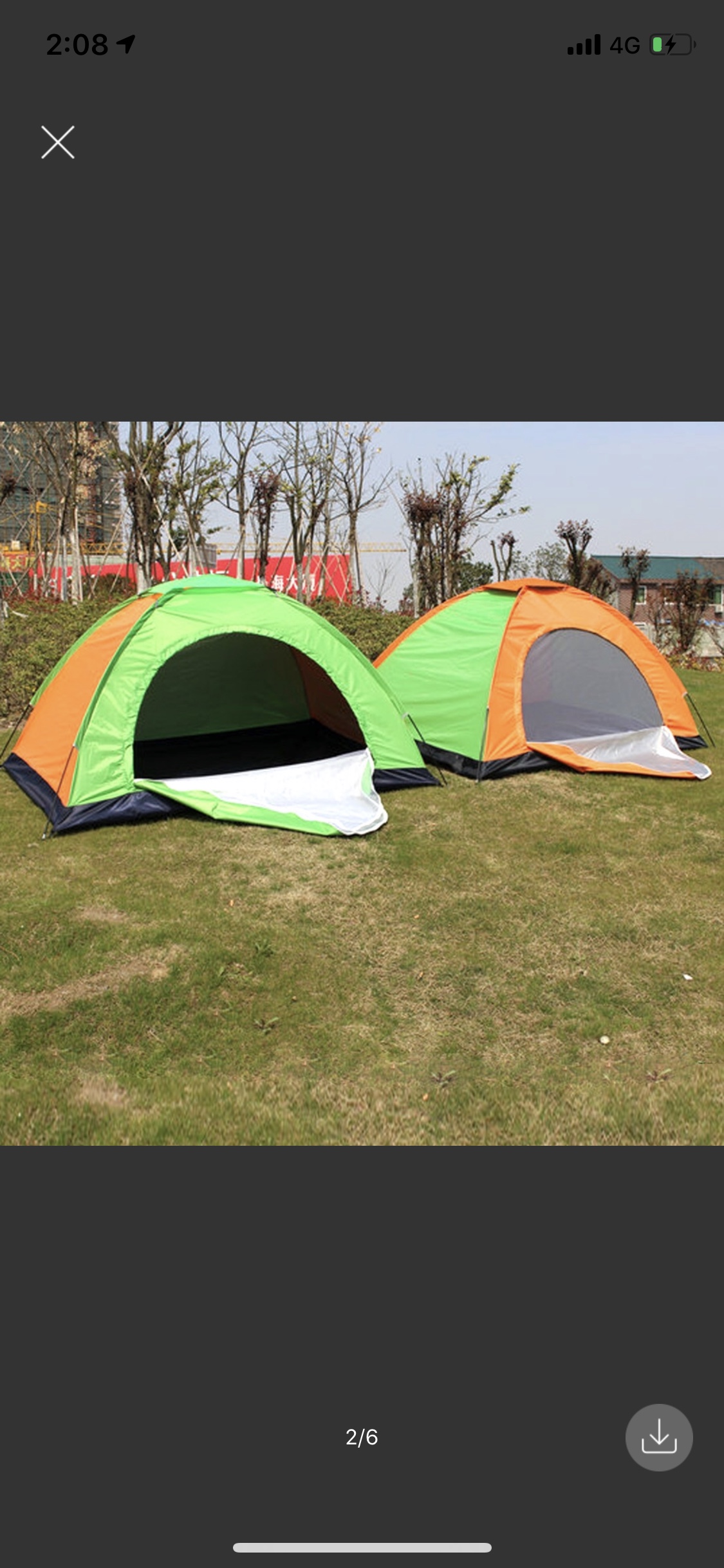 2x1.5 manual tent Specification image