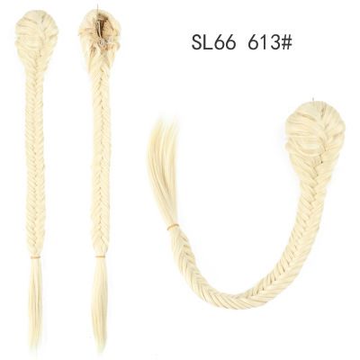 New European and American fashion fishbone braid ponytail wig, single-color hair bun style drawstring ponytail Application Scenario