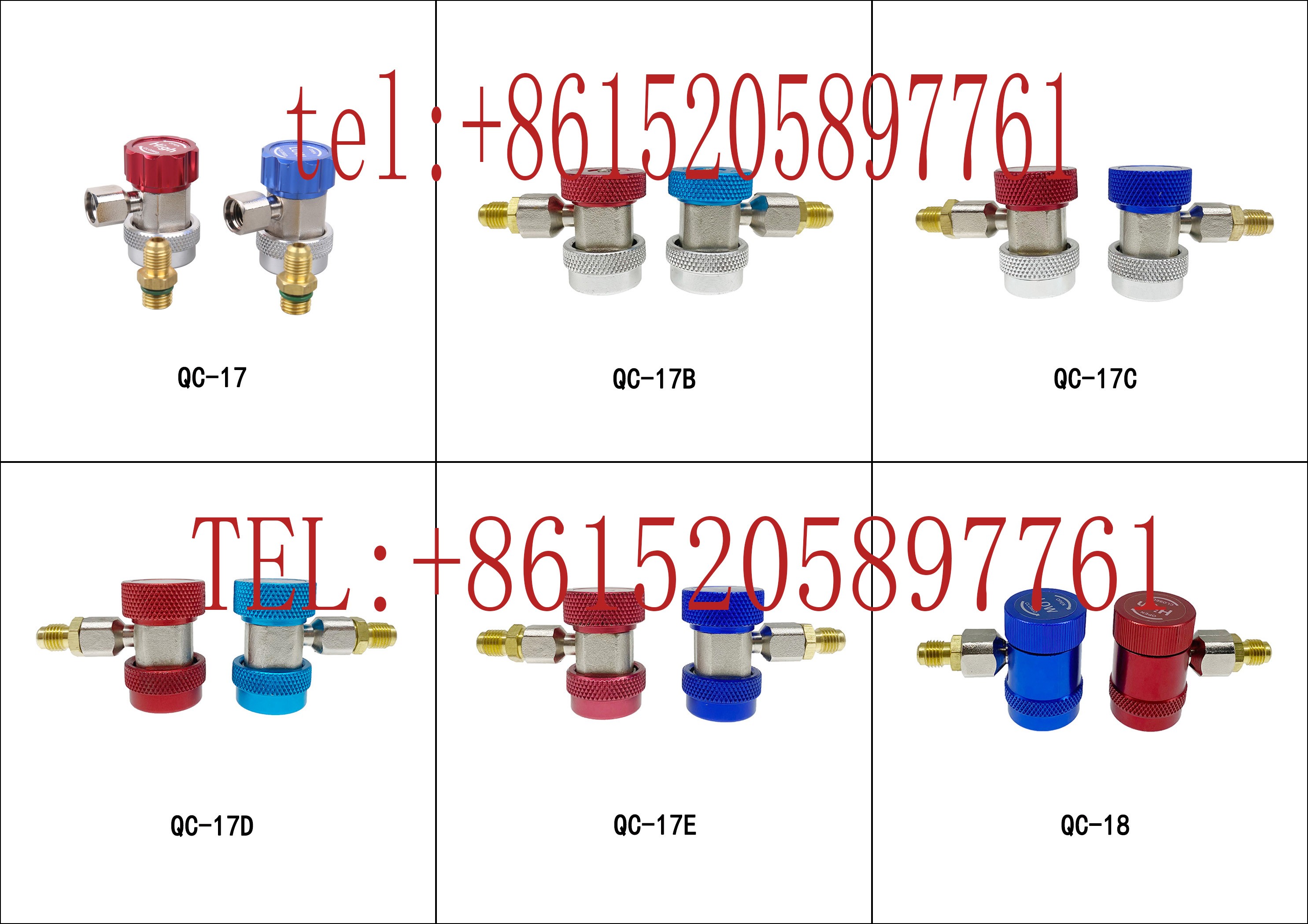 Refrigeration accessories and tools QC-19 high and low pressure R134a adjustable connector detail image 2