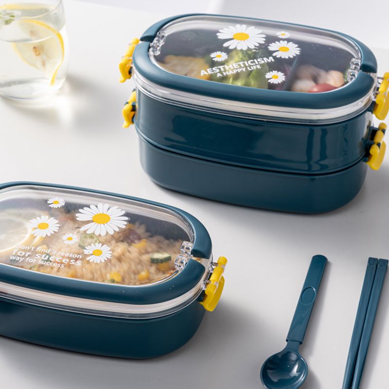 单层上班族饭盒分隔型小学生餐盒儿童防烫便携带餐具便当盒