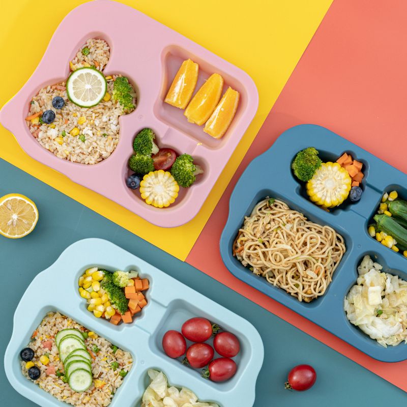 Breakfast tray for primary school students, kindergarten meal plates, children's meal plates, cute fast food dishes for babies, compartments plates Specification drawing
