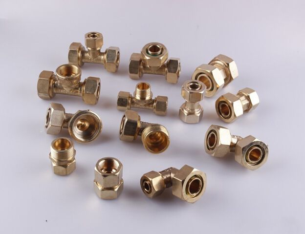 Aluminum-plastic pipe fittings, copper fittings, ferrule fittings, compression fittings, copper pipe fittings, copper quick connectors details Picture