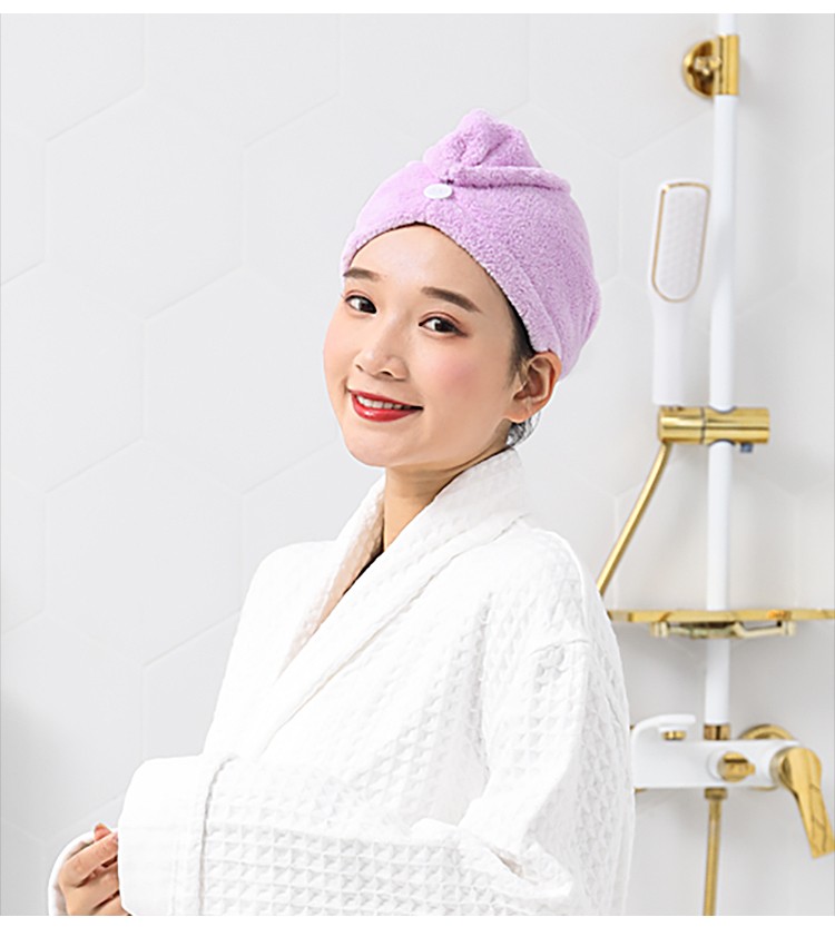 Yiwu Haohuo Dry Hair Cap Coral Fleece Absorbent Quick-Drying Soft Fiber Single-layer Dry Hair Towel -4100/42025 detail image 12