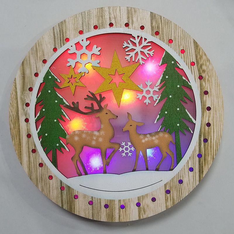 木制彩灯/木制圣诞/木头工艺细节图