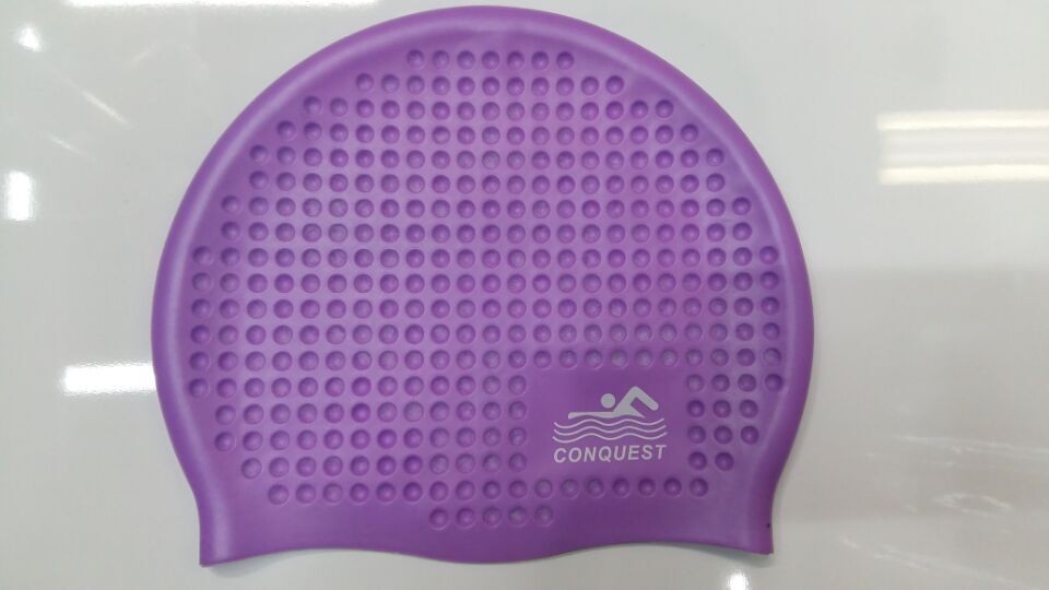 搏路正品游泳帽批发 成人硅胶泳帽 男女通用SC08泡泡帽 紫色详情图2