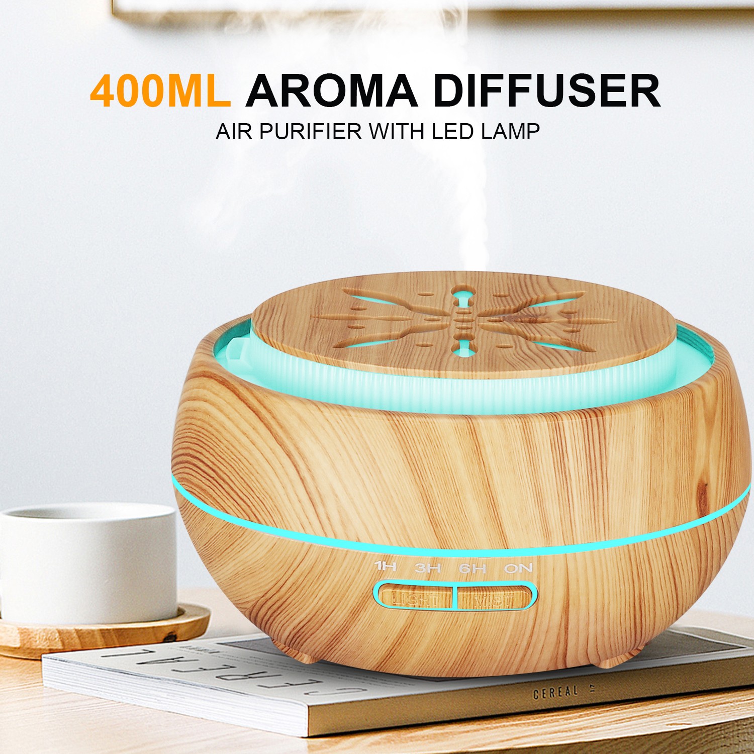 Fabricante venta caliente HOLDMAY humi 400ML aroma difusor humidificador color aroma light añadir aceite esencial detail image 5