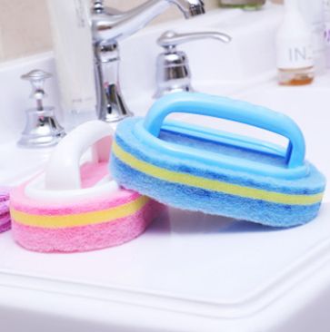 Plastic cleaning brush with handle Sponge brush Kitchen bathroom bathroom tile decontamination bathtub brush Cleaning brush