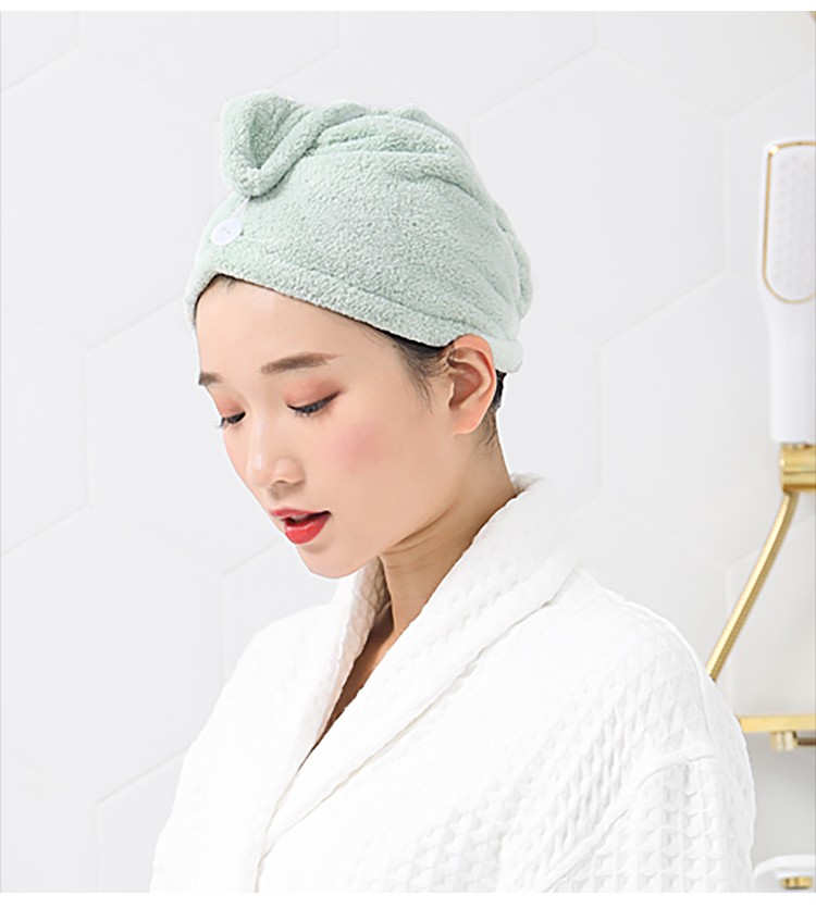 Yiwu Haohuo Dry Hair Cap Coral Fleece Absorbent Quick-Drying Soft Fiber Single-layer Dry Hair Towel -4100/42025 detail image 13
